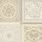 Baroque Squares Textured Wallpaper in Cream/Grey by Versace Home