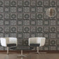 Baroque Squares Textured Wallpaper in Black/Grey from the Versace V Collection