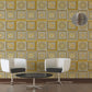 Baroque Squares Textured Wallpaper in Cream/Gold from the Versace V Collection