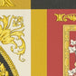 Baroque Squares Textured Wallpaper in Red/Gold from the Versace V Collection