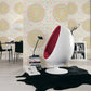 Baroque Circle Textured Wallpaper in Cream/Multi from the Versace V Collection