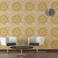 Baroque Circle Textured Wallpaper in Gold/Orange from the Versace V Collection
