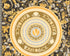 Baroque Circle Textured Wallpaper in Black/Silver by Versace Home