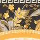 Baroque Circle Textured Wallpaper in Black/Silver from the Versace V Collection
