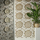 Baroque Circle Textured Wallpaper in Black/Cream by Versace Home