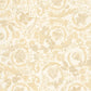 Baroque Damask Textured Wallpaper in Cream/Gold by Versace Home