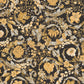 Baroque Damask Textured Wallpaper in Black/Gold by Versace Home