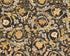 Baroque Damask Textured Wallpaper in Black/Gold by Versace Home