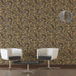 Baroque Damask Textured Wallpaper in Black/Gold from the Versace V Collection