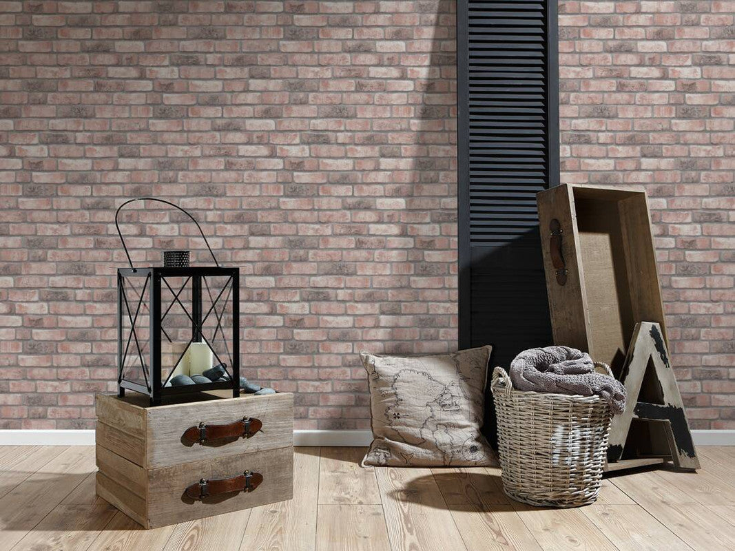 Brick Wallpaper in Beige