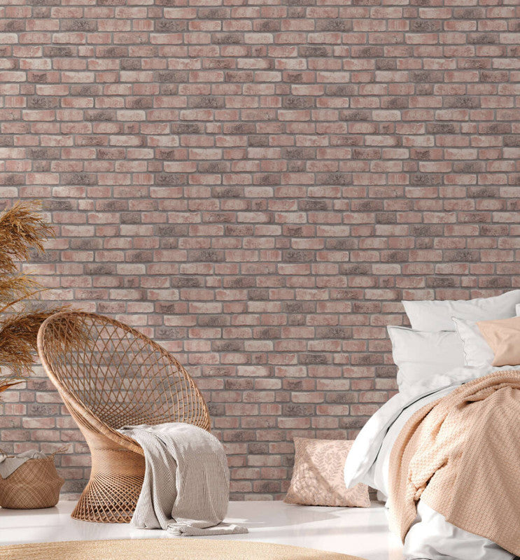 Brick Wallpaper in Beige