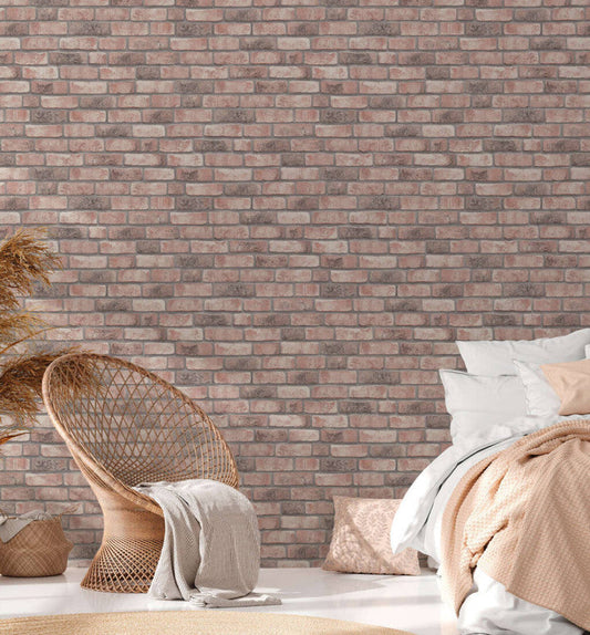 Brick Wallpaper in Beige
