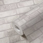 Brick Stone Wallpaper in Cream/White