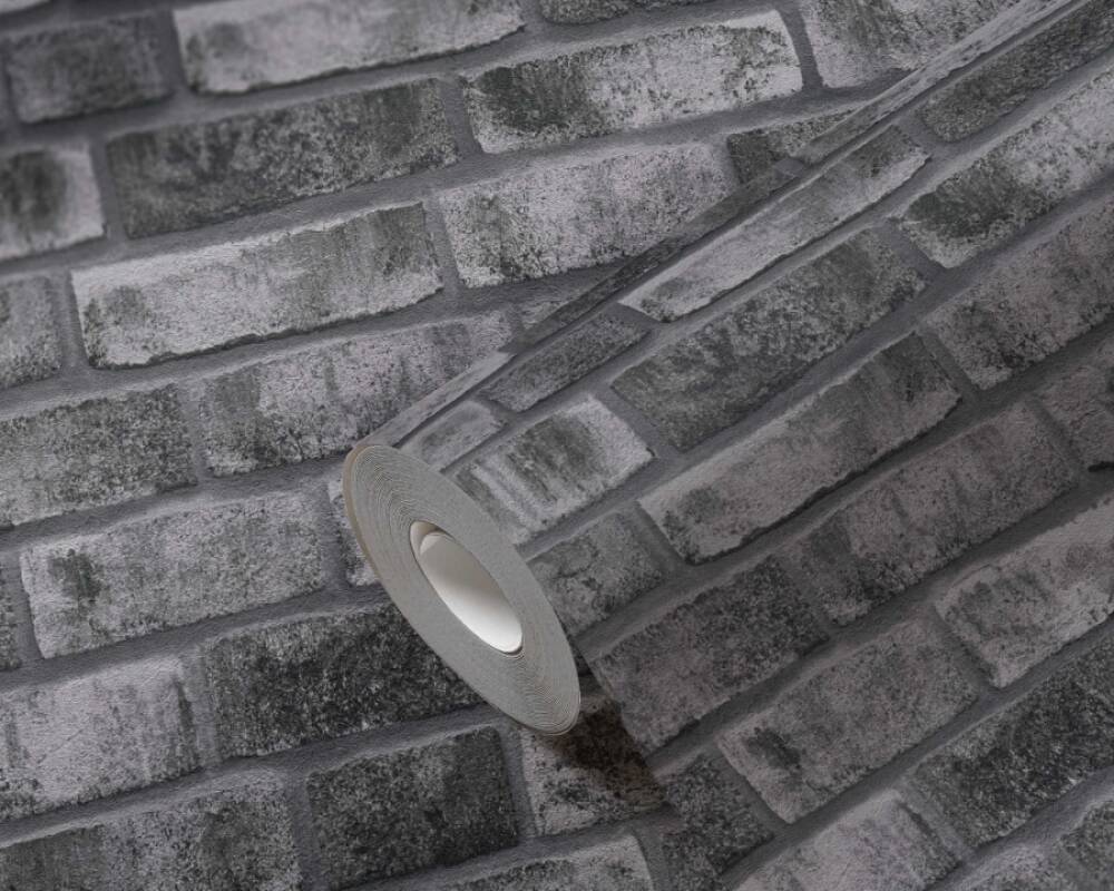 Brick Wallpaper in Grey