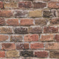 Brick Deco Wallpaper in Red/Brown/Orange