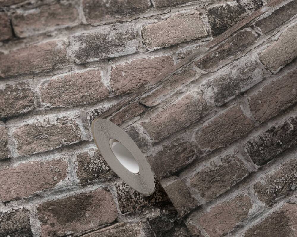 Brick Deco Wallpaper in Grey/Brown