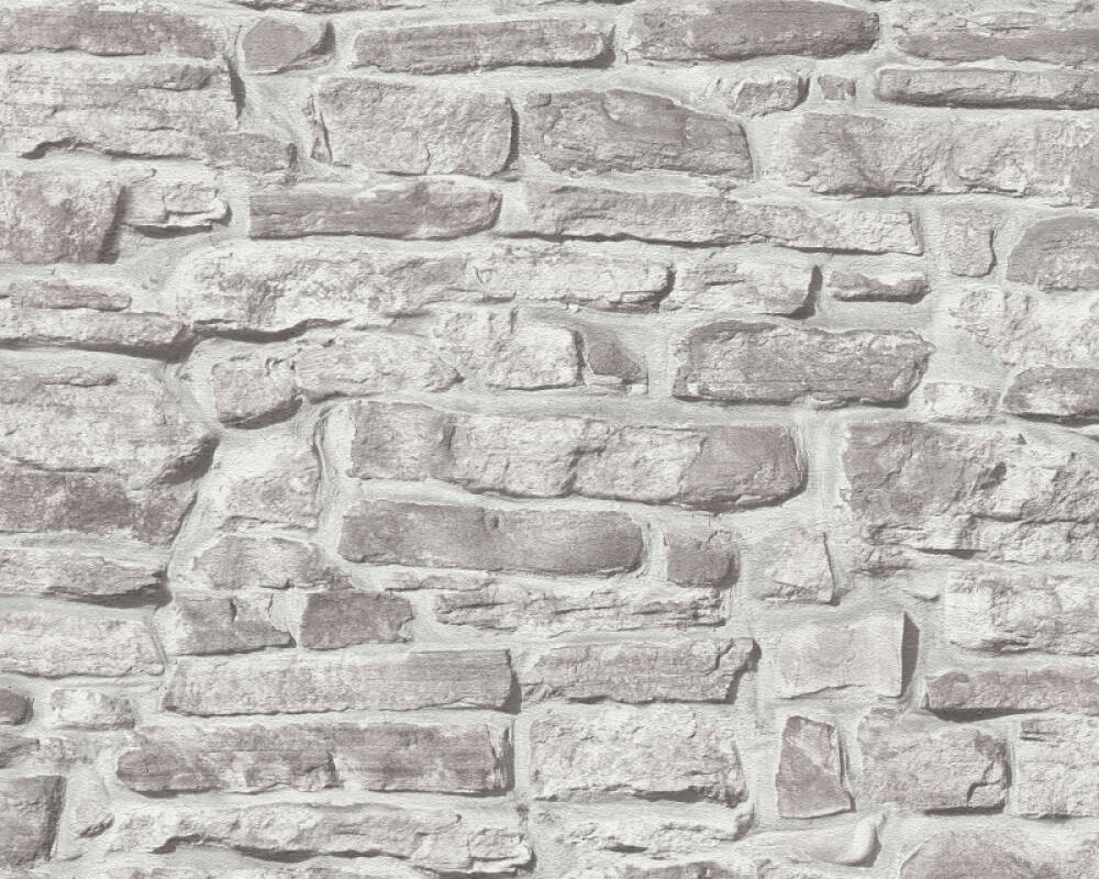 Sample Stone Brick Deco Wallpaper in Grey