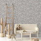 Stone Brick Deco Wallpaper in Grey