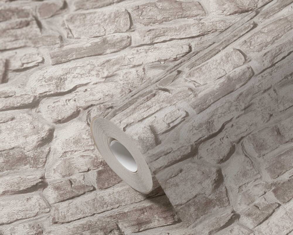 Stone Brick Deco Wallpaper in Beige
