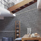 Flat Stone Wallpaper in Grey/Black