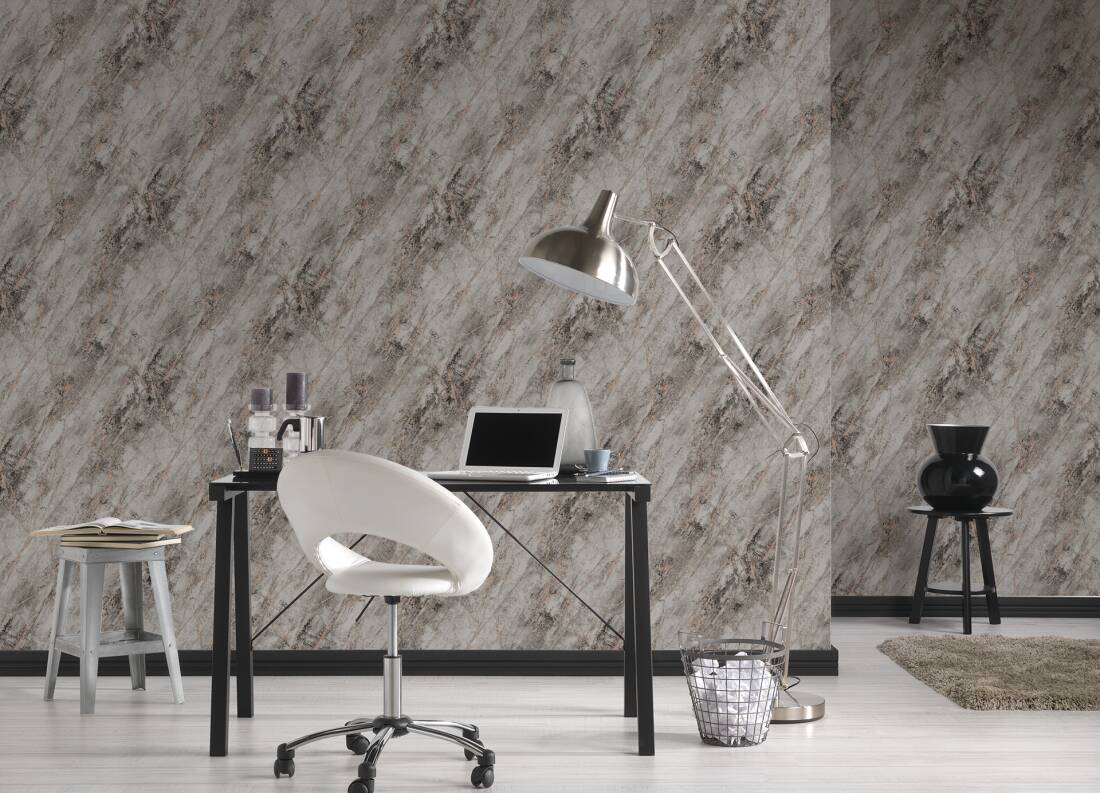 Deco Stone Wallpaper in Beige/Copper