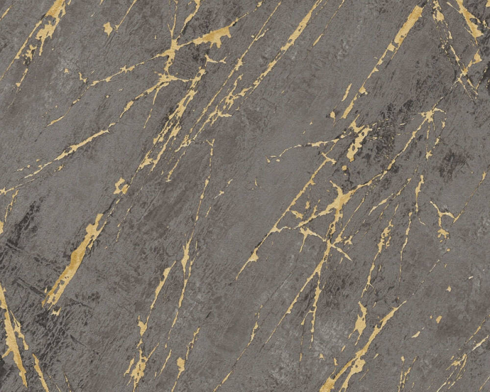 Sample Deco Stone Wallpaper in Black/Gold