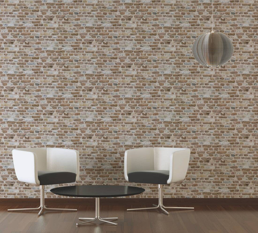 Brick Structures Wallpaper in Beige/Brown