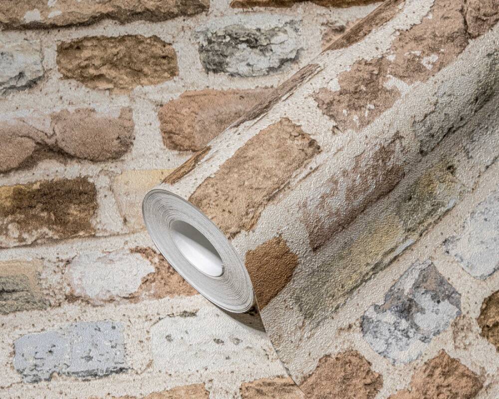 Brick Structures Wallpaper in Beige/Brown
