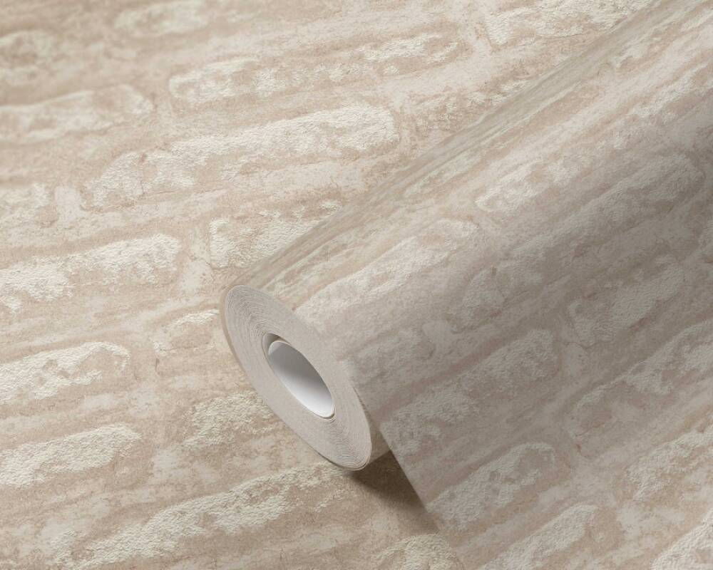 Light Brick Wallpaper in Beige