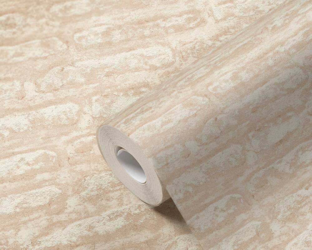 Light Brick Wallpaper in Beige/Cream