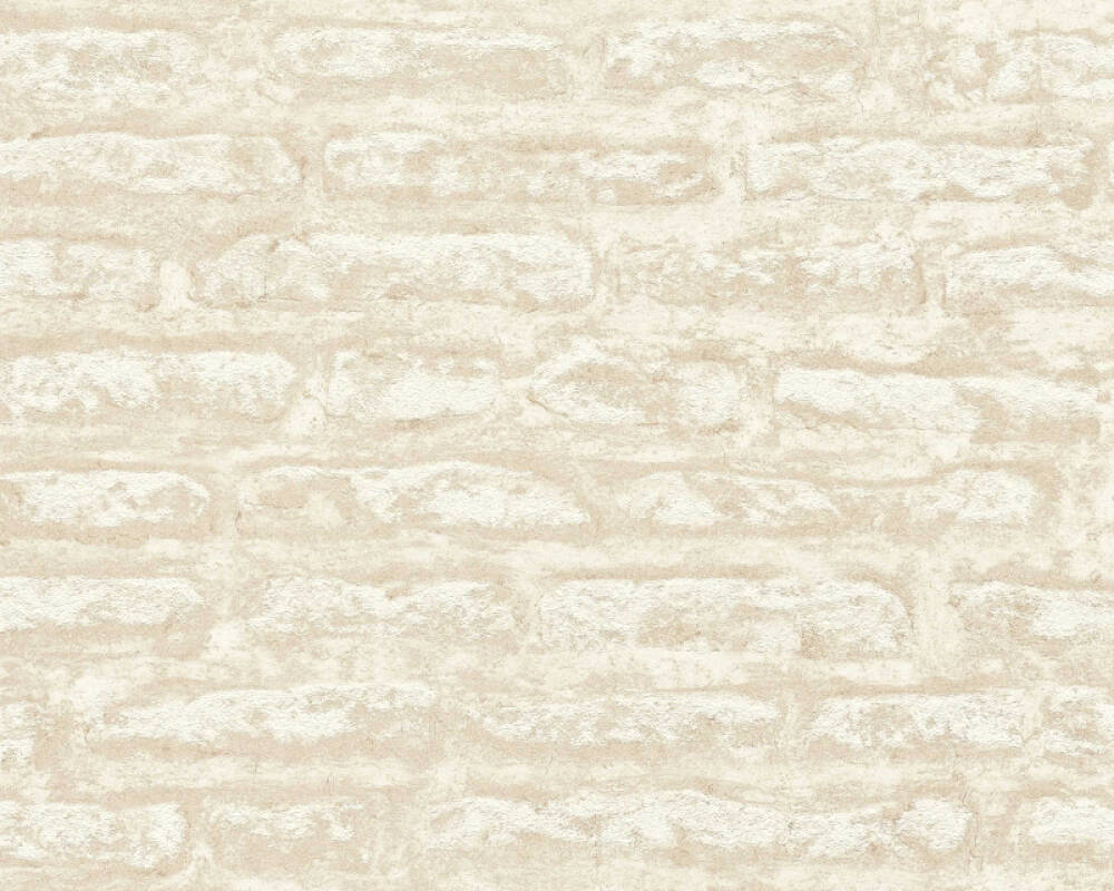 Light Brick Wallpaper in Beige/Cream