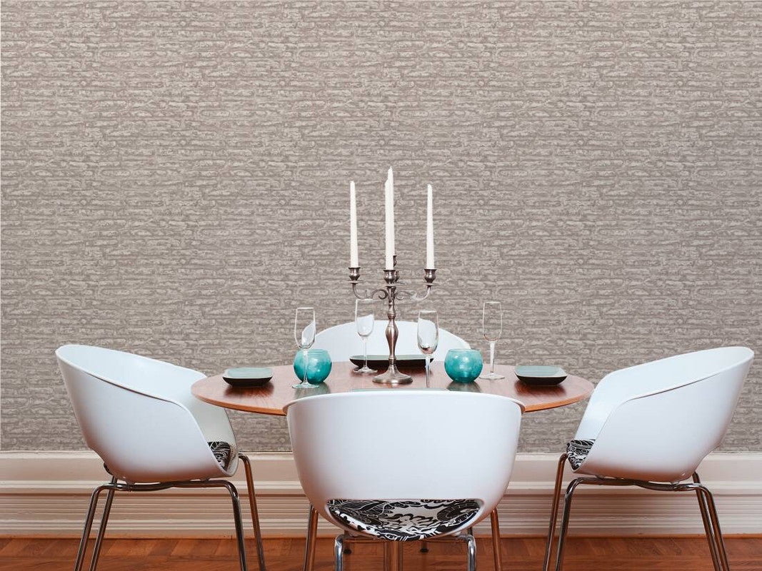 Light Brick Wallpaper in Taupe/Brown