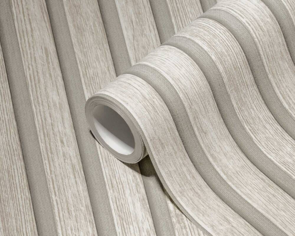 Wood Stripes Wallpaper in Grey