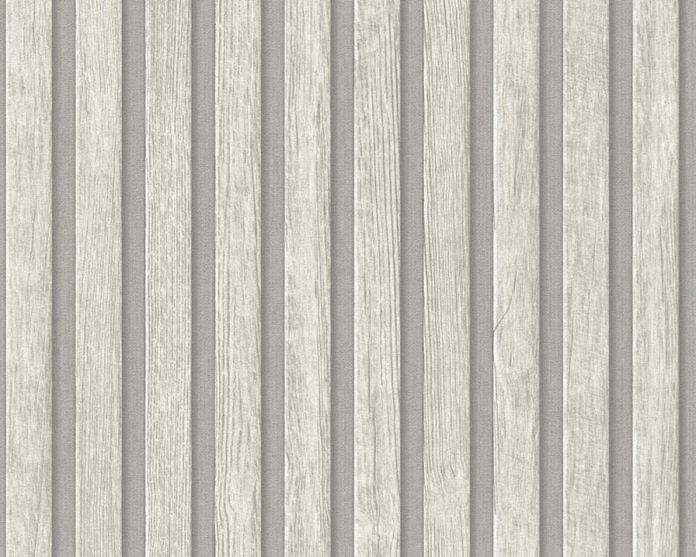 Wood Stripes Wallpaper in Grey