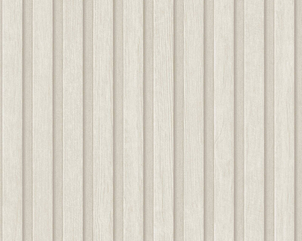 Wood Stripes Wallpaper in Beige/Cream