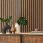 Wood Stripes Wallpaper in Brown/Black
