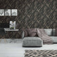 Stone Streak Wallpaper in Black/Gold