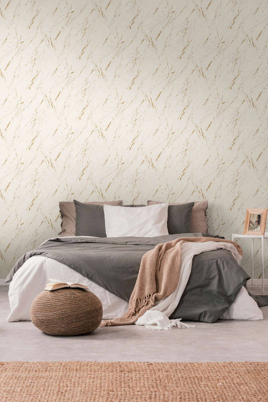Stone Streak Wallpaper in Beige/Gold