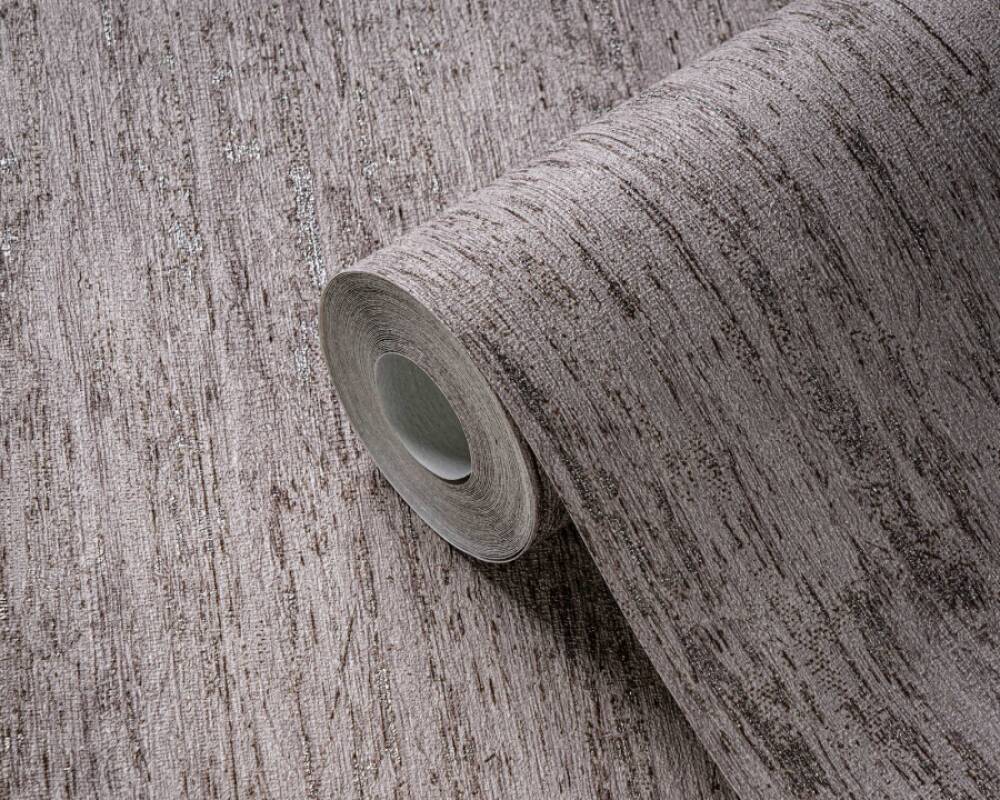 Distressed Wallpaper in Grey/Metallic
