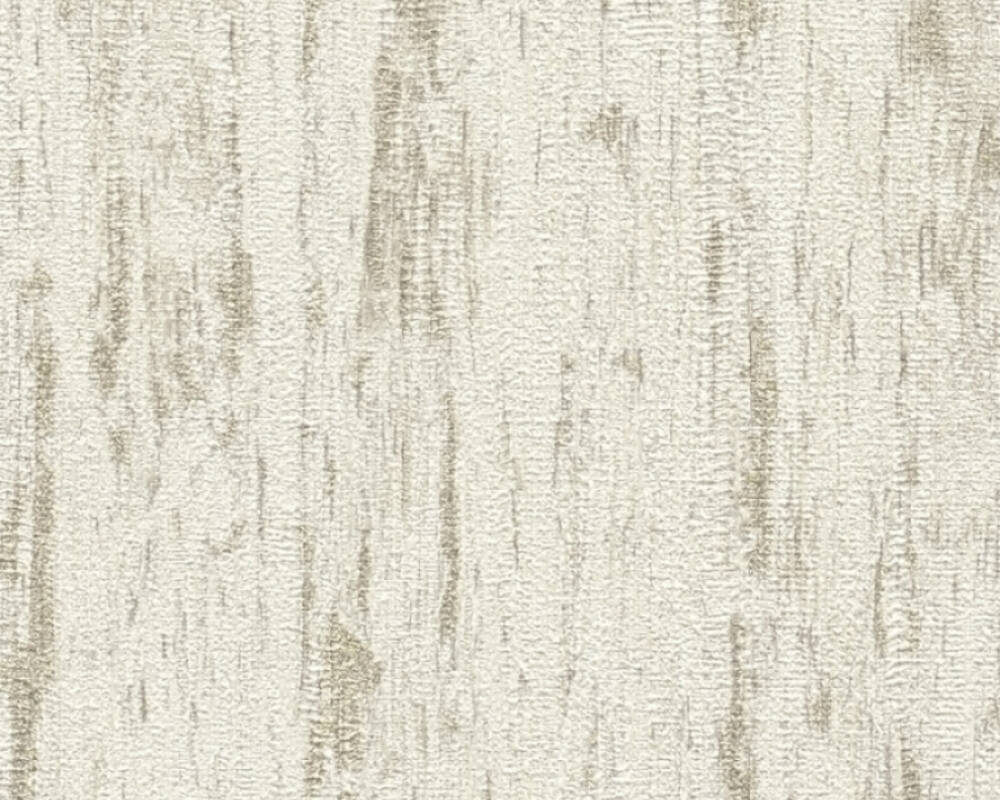 Distressed Wallpaper in Metallic/White