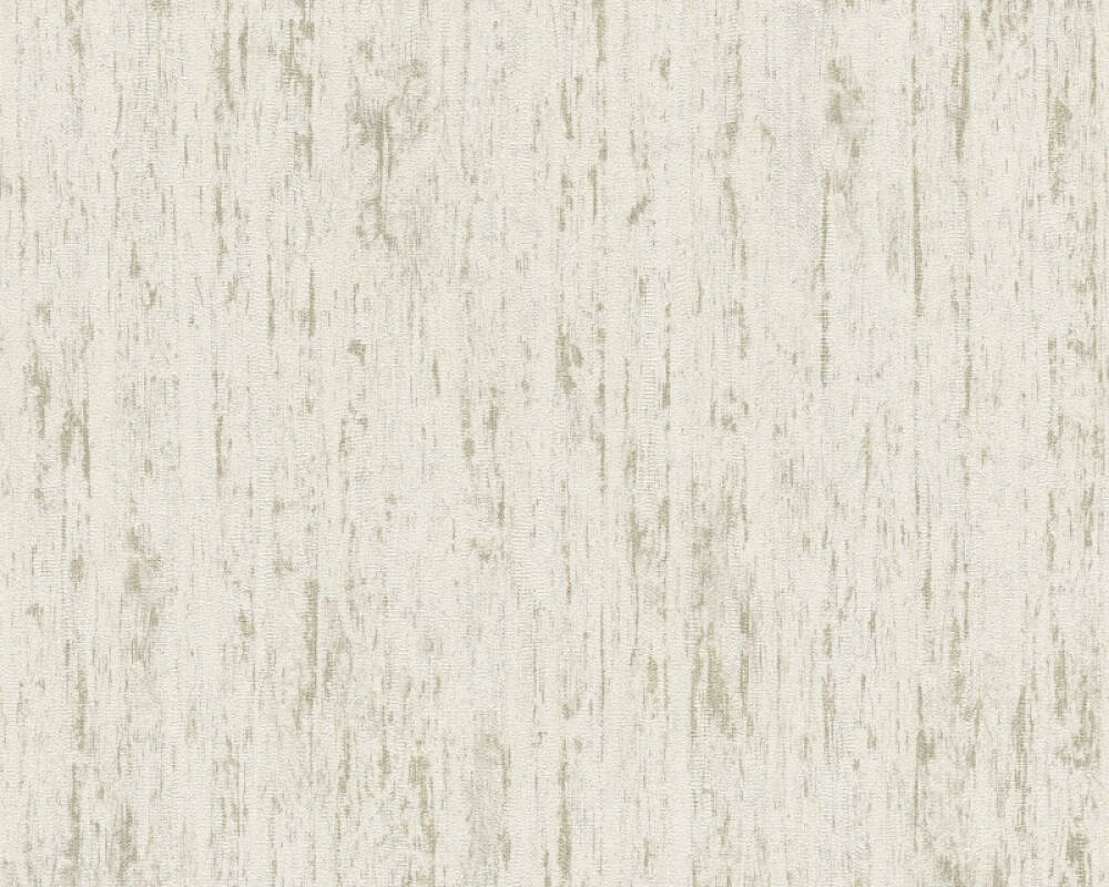Distressed Wallpaper in Metallic/White