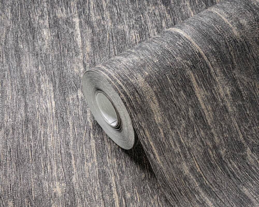Distressed Wallpaper in Brown/Black