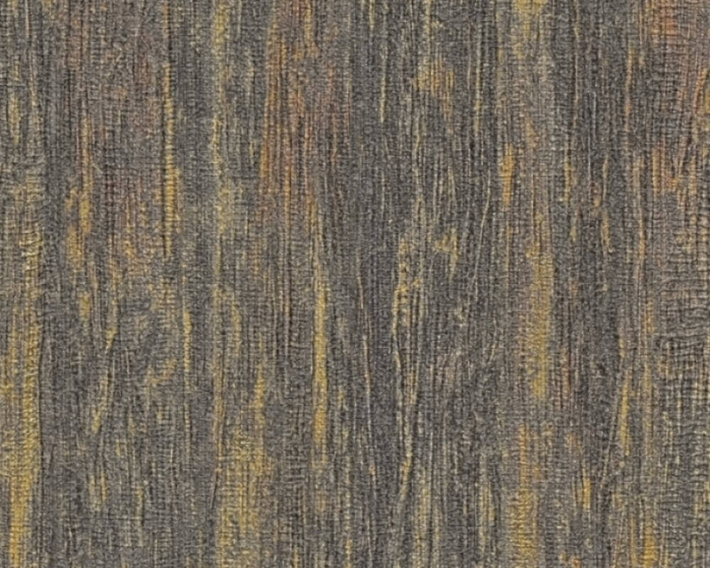 Distressed Wallpaper in Brown/Metallic