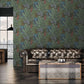 Jungle Leaf Large Floral Wallpaper in Green/Grey/Red