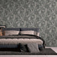 Jungle Leaf Large Floral Wallpaper in Grey/Beige/Black