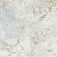 Floral Watercolor Faux-Fabric Wallpaper in Blue/Beige/Gold