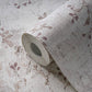 Floral Watercolor Faux-Fabric Wallpaper in Grey/Beige/Purple