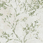 Floral Watercolor Faux-Fabric Wallpaper in Beige/Green/Gold
