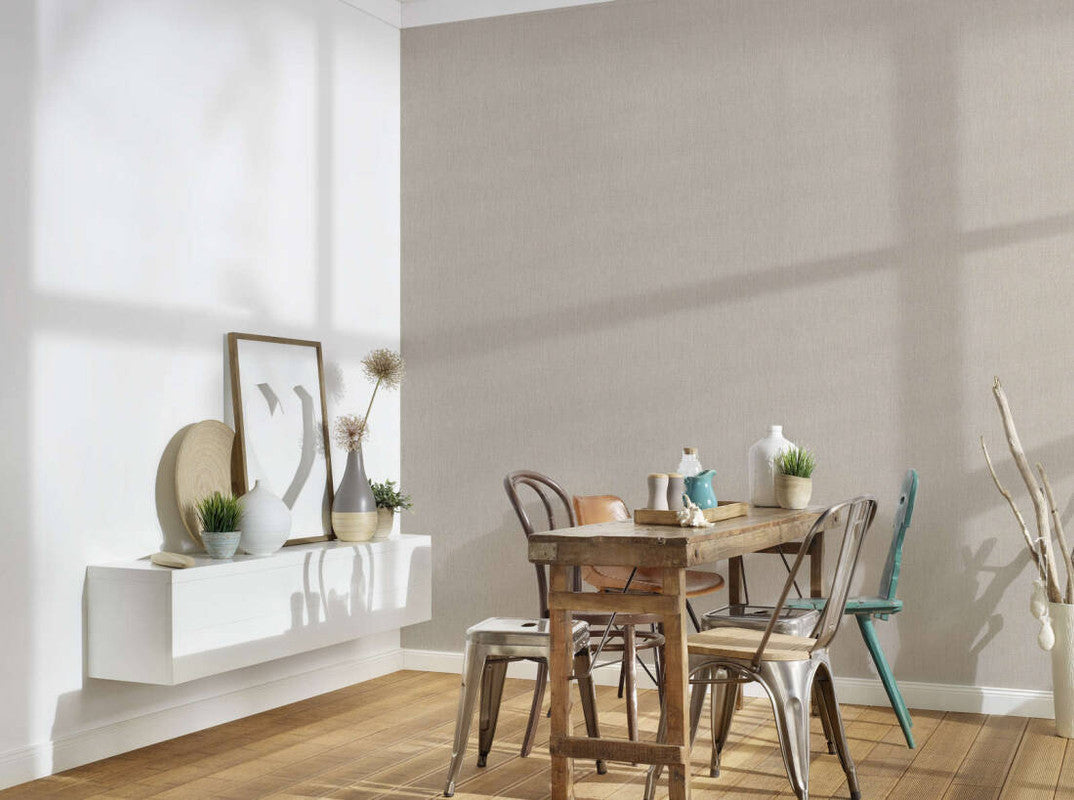 Structure Embossed Light Texture Wallpaper in Taupe