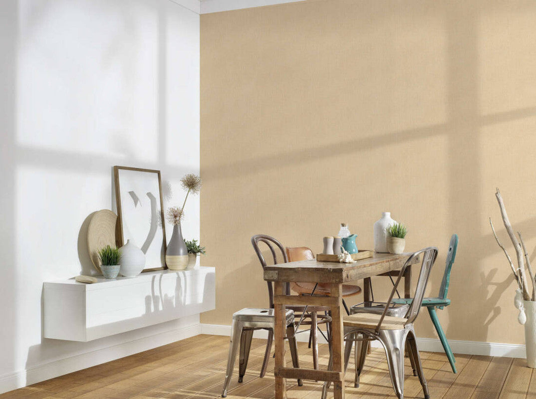 Structure Embossed Light Texture Wallpaper in Yellow